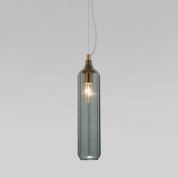 подвесной светильник с вытянутым цилиндрическим стеклянным плафоном