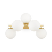 настенный светильник с белыми шарами на золотом основании