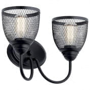 Voclain 16" 2 Light Vanity Light with Mesh Shade Black настенный светильник 55042BK Kichler