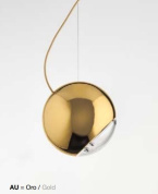 подвесной потолочный светильник с шарообразным плафоном золотистого цвета