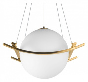 подвесной светильник с матовым плафоном на подвесах из металла