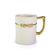 Dressage white & gold mug кружка, Villari