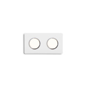 люстра с двумя круглыми плафонами на хромированной раме