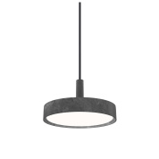 подвесной светильник с плоским дисковым корпусом и чёрным покрытием