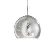 подвесной светильник с шарообразным плафоном хром