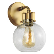 настенное бра с прозрачным стеклянным шаровым плафоном