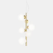 подвесной светильник с каскадом из шарообразных плафонов на металлической штанге