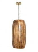 Natural Wood Dholak Pendant Lamp подвесной светильник FOS Lighting Dholak-Wood-HL1