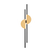 настенный светильник черного цвета с круглыми вставками и вертикальной планкой