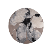 507259000002 FLOREO AYTM Большой круглый ковёр в серо-тауговой палитре с чёрным узором Ø200 см