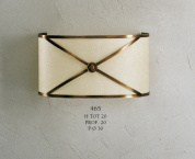 настенное бра с двумя абажурами цилиндрической формы в латунном каркасе