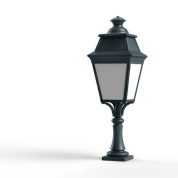 садовый фонарь с корпусом под патину и стеклянным плафоном