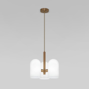 подвесной светильник с двумя матовыми стеклянными плафонами на штанге