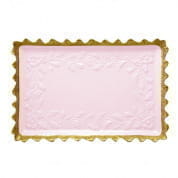 Taormina pink & gold rectangular tray лоток, Villari