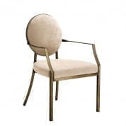 110807 Dining Chair Scribe with arm greige velvet стул Eichholtz
