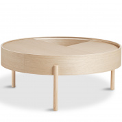 Arc coffee table 89 cm White pigmented ash Woud, кофейный столик