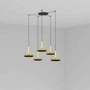 20161-5L WHIZZ SATIN GOLD/BLACK PENDANT LAMP E27 60W 5L подвесной светильник Faro barcelona