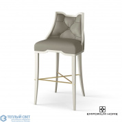 Logan Bar Stool-Antique White-Chesterfield Grey Leather Global Views стул