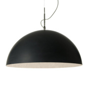 подвесная люстра с большим полусферическим плафоном чёрного цвета
