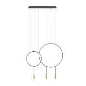 подвесной светильник с кольцевыми LED-модулями на подвесах разной длины