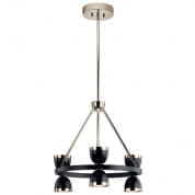 Baland LED 22" 6 Light Chandelier Black and Polished Nickel люстра 52417BKLED Kichler