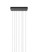 прямоугольное основание на семь подвесных светильников черное