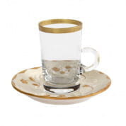 Taormina white & gold green tea cup & saucer чашка, Villari