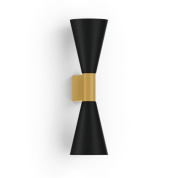 настенный светильник двунаправленный черный с золотом