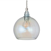 подвесной светильник с шарообразным плафоном из стекла цвета серебристый хамелеон