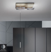 PETRA-S3ARAS Icone Petra SOSPENSIONE 41+13W 3000K NERO ARDESIA- ALLUMINIO SAT Одинарный подвес