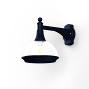 настенное бра с купольным плафоном на синем кронштейне