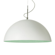 подвесная люстра полусферической формы с зелёным внутренним покрытием