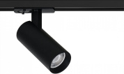 трековый спот на штанге чёрный поворотный для однофазного трека