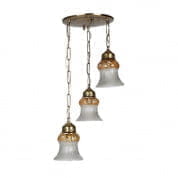 Triple Lustrous Antique Brass Hanging Light подвесной светильник FOS Lighting No1-UshaLuster-HL3