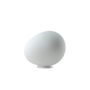 настольный светильник с овальным плафоном из белого матового стекла