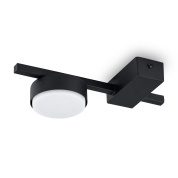 потолочный светильник с двумя LED-модулями на черной платформе