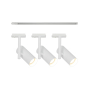 трековый прожектор белого цвета с коротким корпусом для однофазного шинопровода