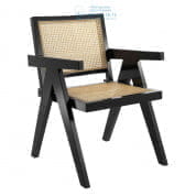 111787 Dining Chair Adagio black finish natural cane Eichholtz