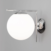 настенное бра с шарообразным стеклянным плафоном на прямом кронштейне