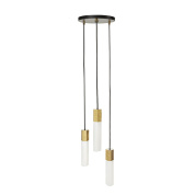 Tala Basalt Triple Pendant Brass
