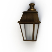 настенный уличный фонарь с прозрачным плафоном и патинированной отделкой под бронзу