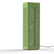 торшер зелёного цвета с перфорированным алюминиевым корпусом
