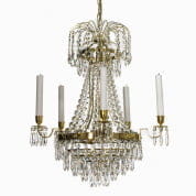 Empire Crystal Chandelier in Polished Brass люстра Gustavian 304901203