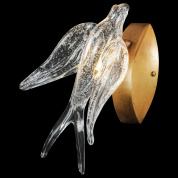 настенное бра в виде стеклянной птицы с латунным основанием