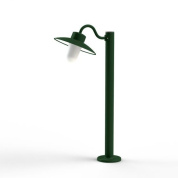 садовый боллард с плафоном темно-зеленого оттенка