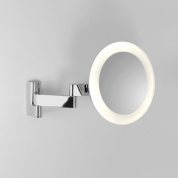 настенное зеркало с круговой LED-подсветкой хромированный обод