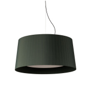 подвесной светильник с абажуром глубокого зелёного цвета из текстиля