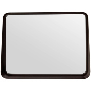 настенное зеркало прямоугольной формы с рамой и узкой нижней полкой