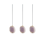 HORO/C3/LN/125/RS Masiero Horo подвесной светильник с тремя розовыми дисками из стекла на тросах