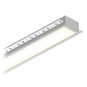 встраиваемый линейный светильник для скрытого монтажа с алюминиевым корпусом и равномерным светораспределением